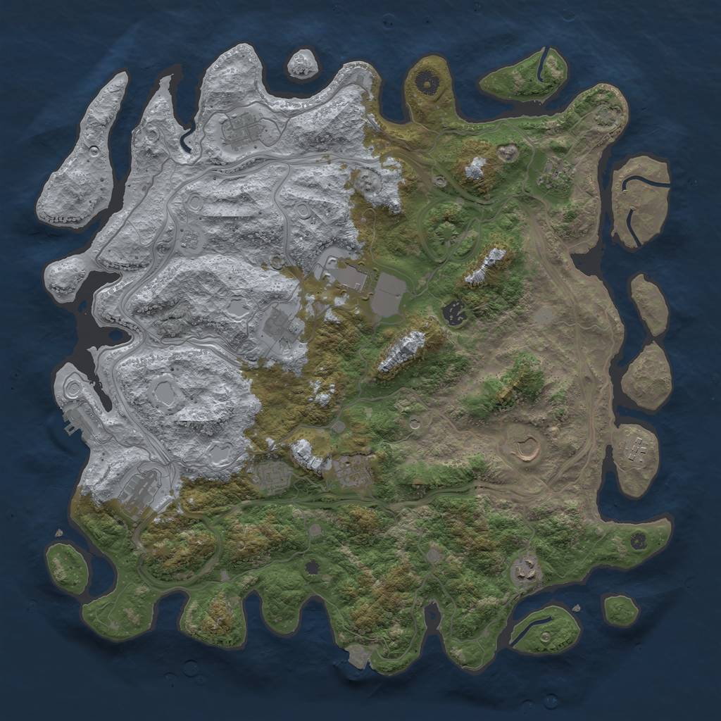 Rust Map: Procedural Map, Size: 4500, Seed: 712, 18 Monuments