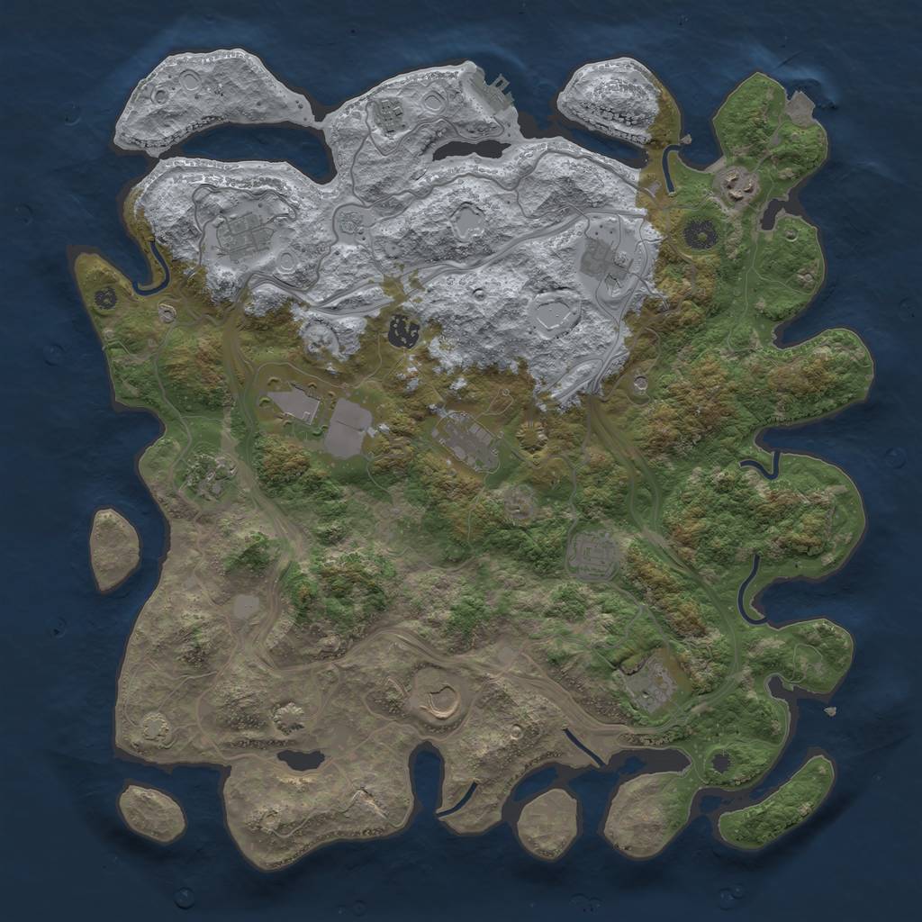 Rust Map: Procedural Map, Size: 4250, Seed: 298760836, 18 Monuments