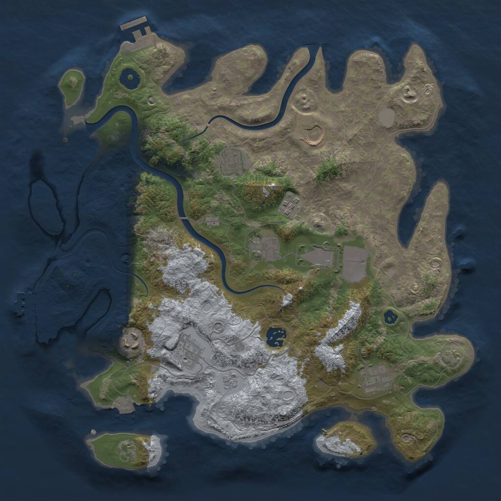 Rust Map: Procedural Map, Size: 3700, Seed: 1106785677, 15 Monuments