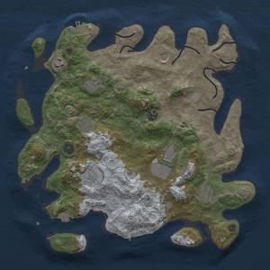 Thumbnail Rust Map: Procedural Map, Size: 3700, Seed: 1106785677, 16 Monuments