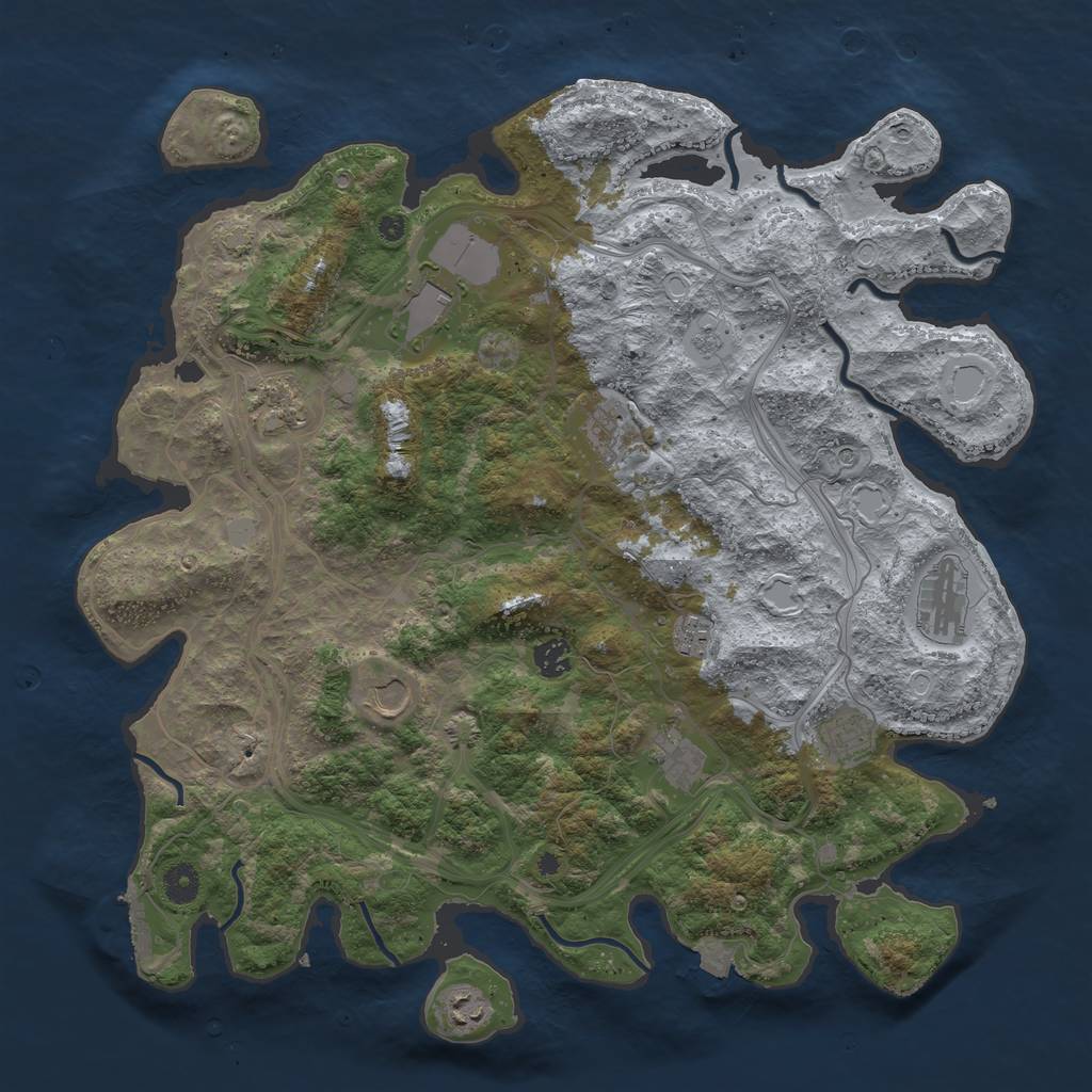 Rust Map: Procedural Map, Size: 4250, Seed: 27857, 17 Monuments