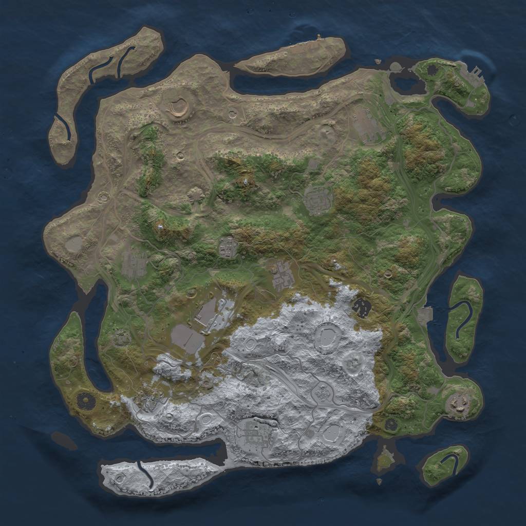 Rust Map: Procedural Map, Size: 4250, Seed: 1116381762, 19 Monuments