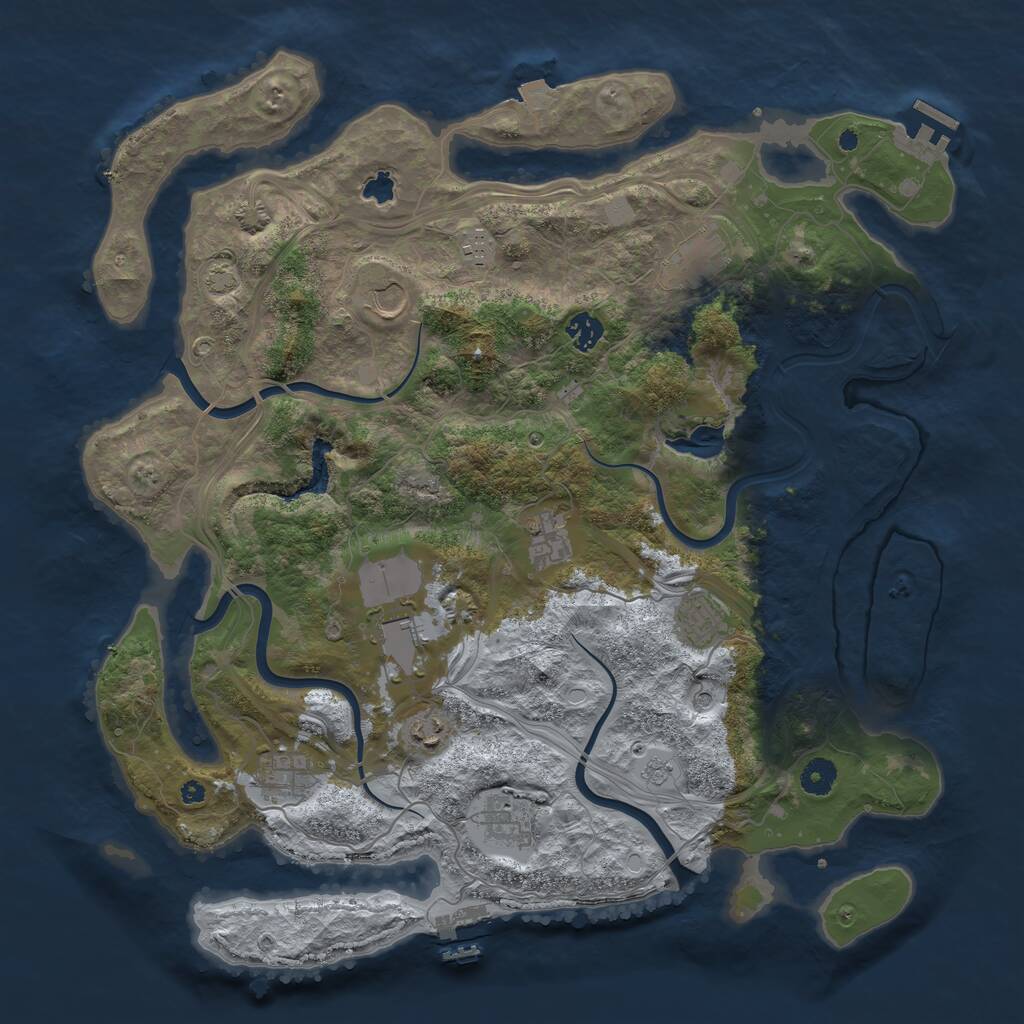 Rust Map: Procedural Map, Size: 4250, Seed: 1116381762, 16 Monuments