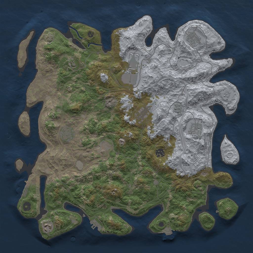 Rust Map: Procedural Map, Size: 4250, Seed: 2167, 18 Monuments