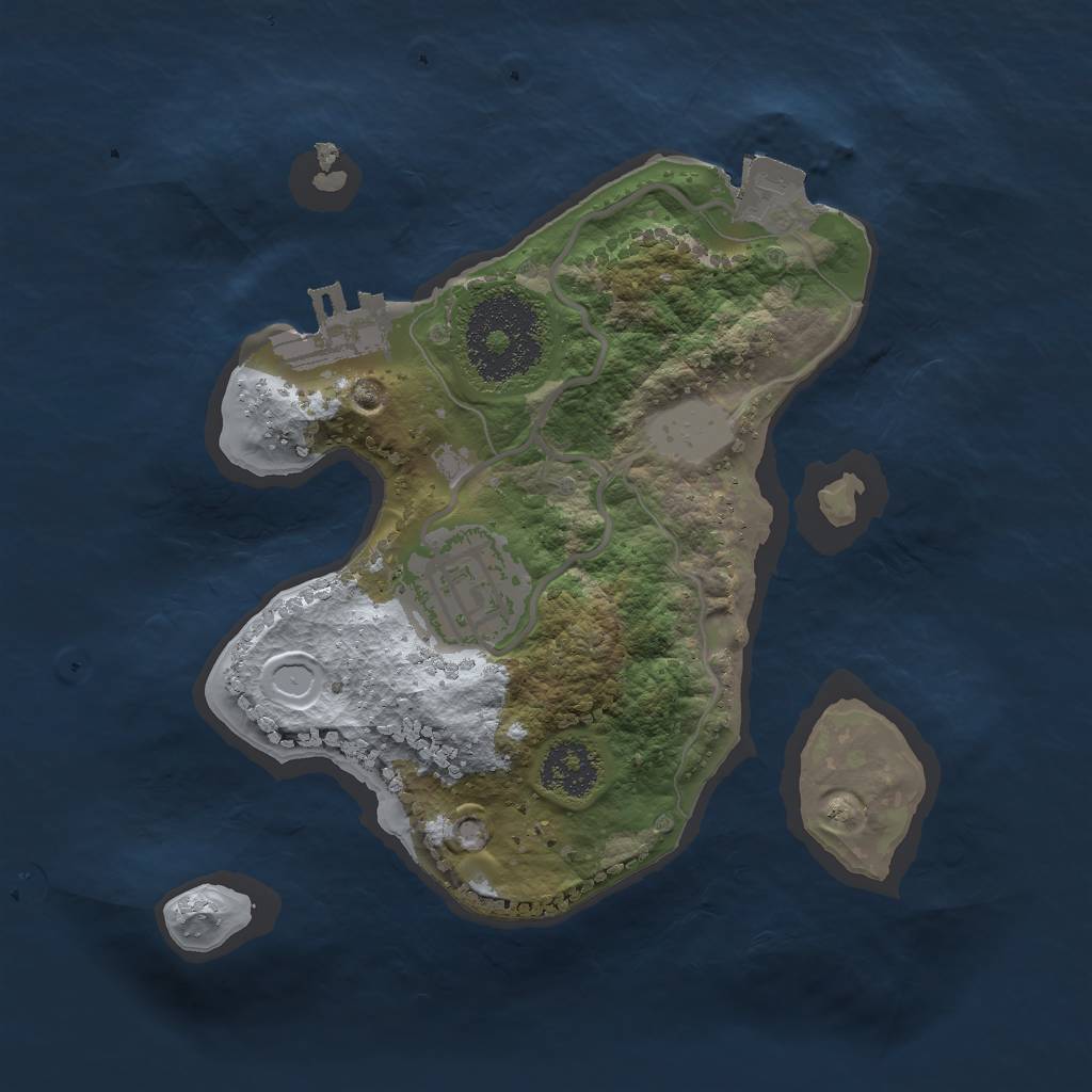 Rust Map: Procedural Map, Size: 2000, Seed: 781995596, 5 Monuments