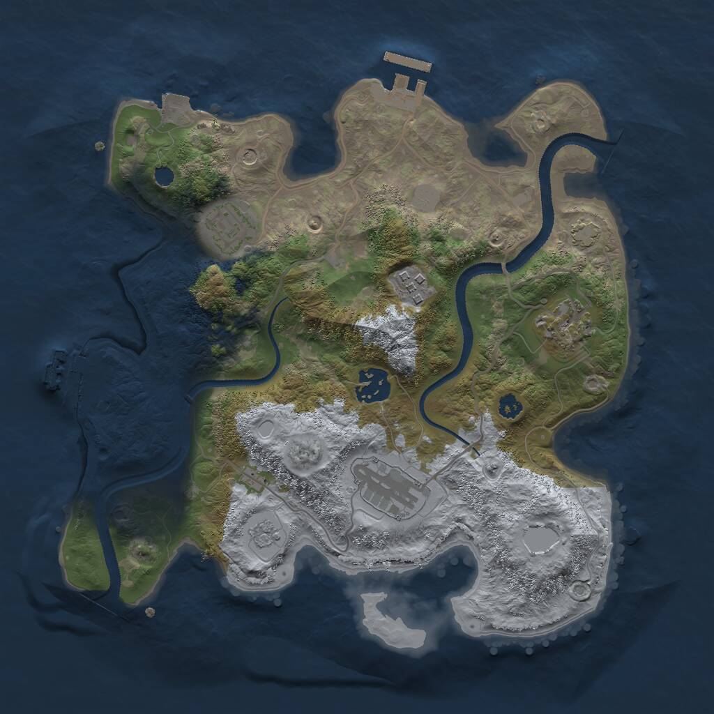 Rust Map: Procedural Map, Size: 3000, Seed: 735612926, 11 Monuments