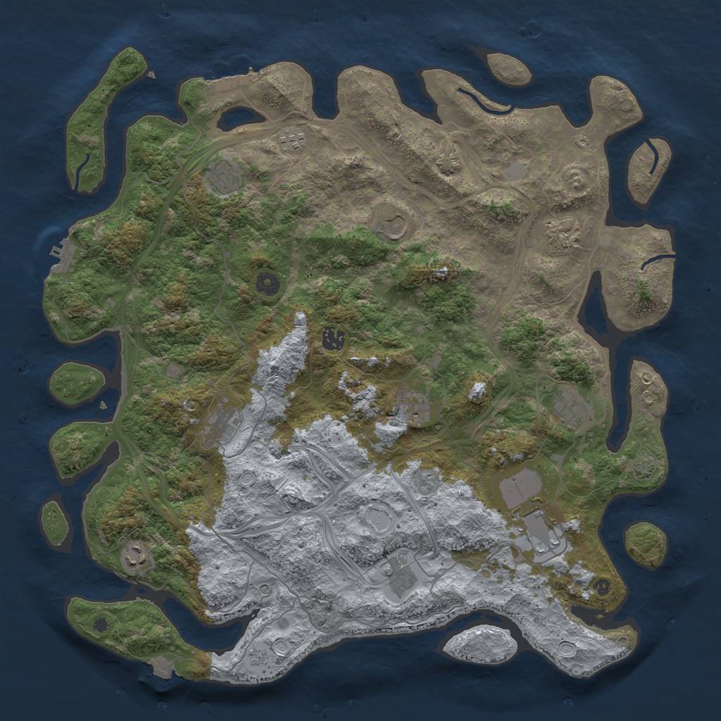 Rust Map: Procedural Map, Size: 4500, Seed: 820332186, 19 Monuments