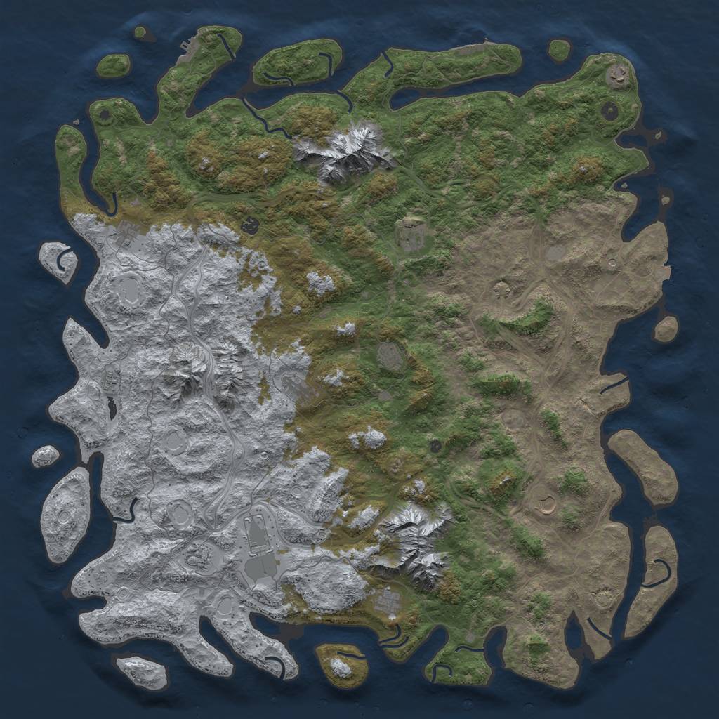 Rust Map: Procedural Map, Size: 6000, Seed: 2068376, 19 Monuments