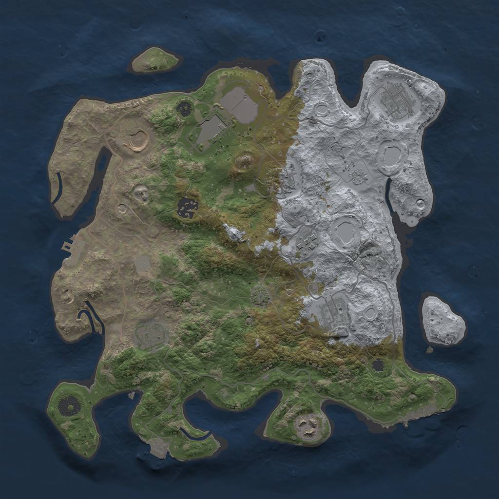 Rust Map: Procedural Map, Size: 3500, Seed: 84526, 17 Monuments