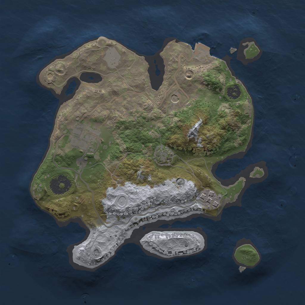 Rust Map: Procedural Map, Size: 2300, Seed: 3985673, 7 Monuments