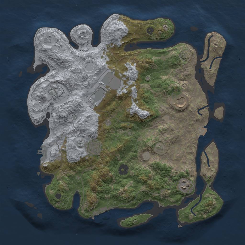 Rust Map: Procedural Map, Size: 3500, Seed: 871280794, 13 Monuments