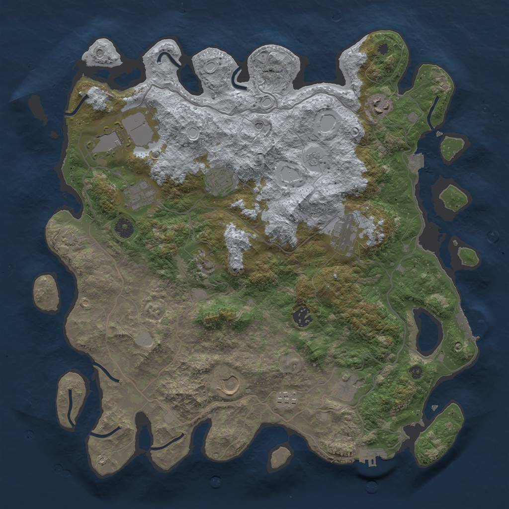 Rust Map: Procedural Map, Size: 4000, Seed: 757489339, 18 Monuments
