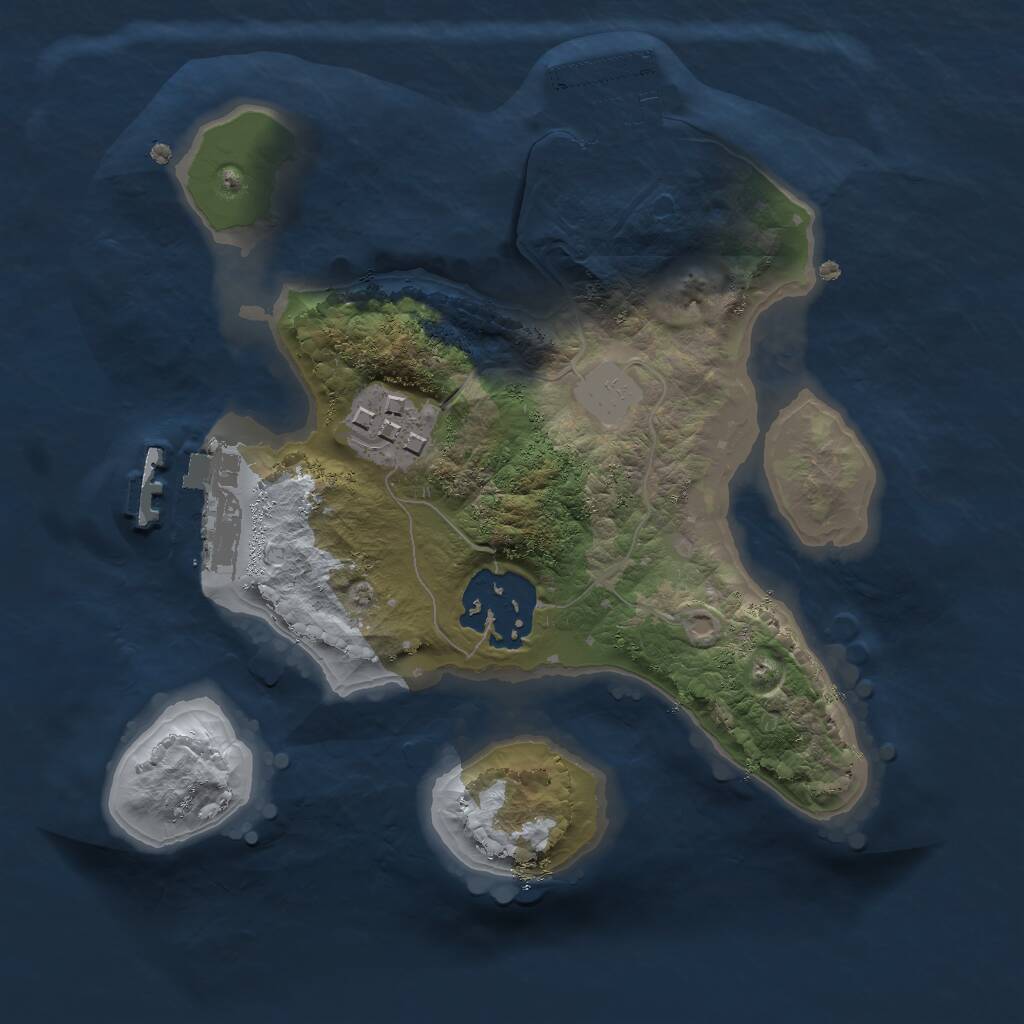 Rust Map: Procedural Map, Size: 2000, Seed: 626900224, 5 Monuments