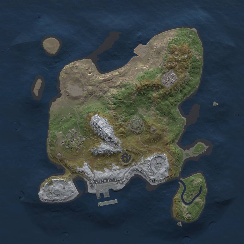 Rust Map: Procedural Map, Size: 2500, Seed: 13797164, 6 Monuments
