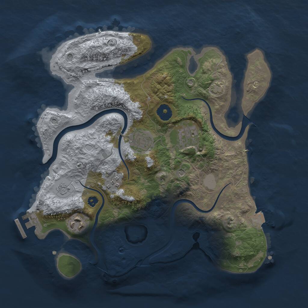 Rust Map: Procedural Map, Size: 3000, Seed: 968973367, 9 Monuments