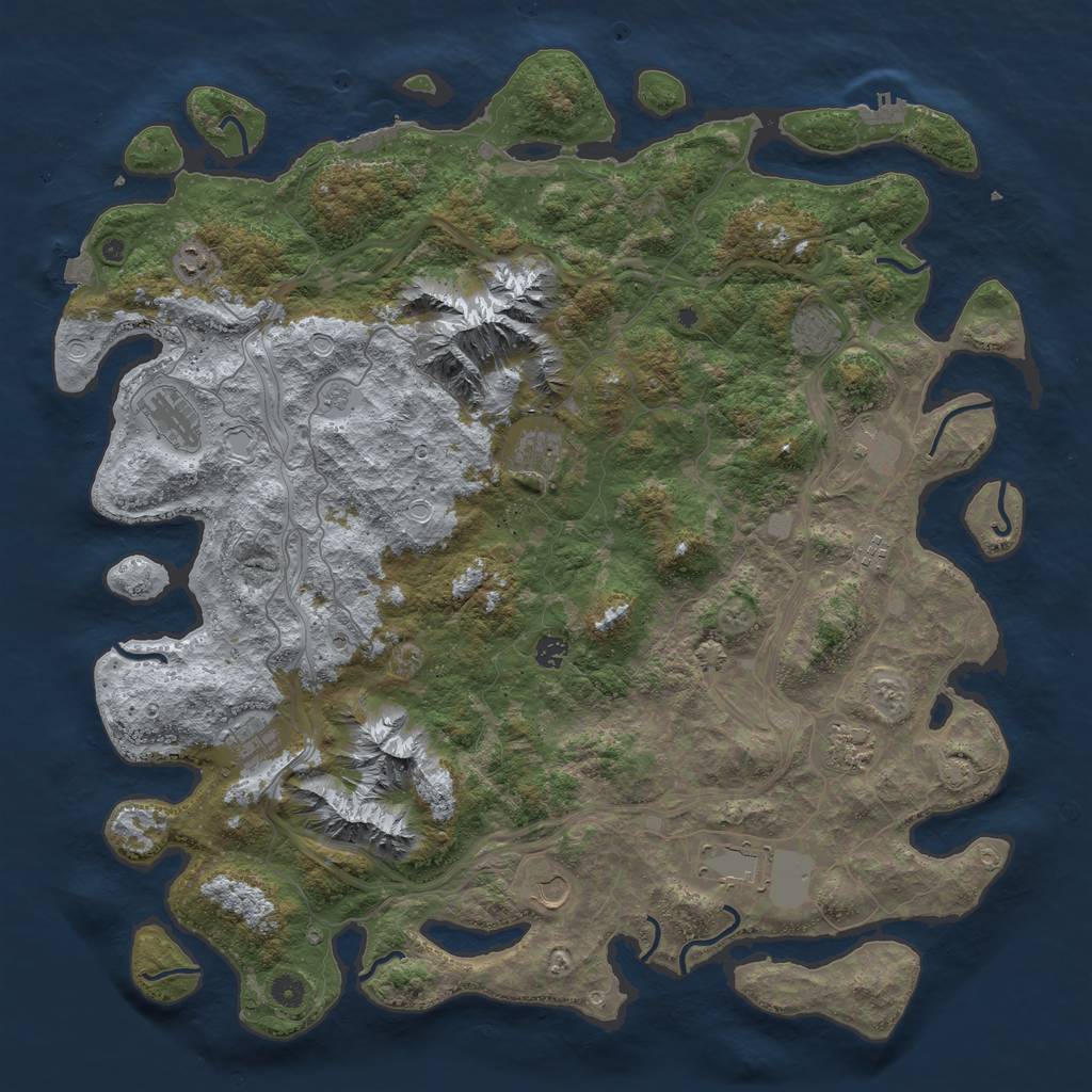 Rust Map: Procedural Map, Size: 5000, Seed: 119630589, 19 Monuments