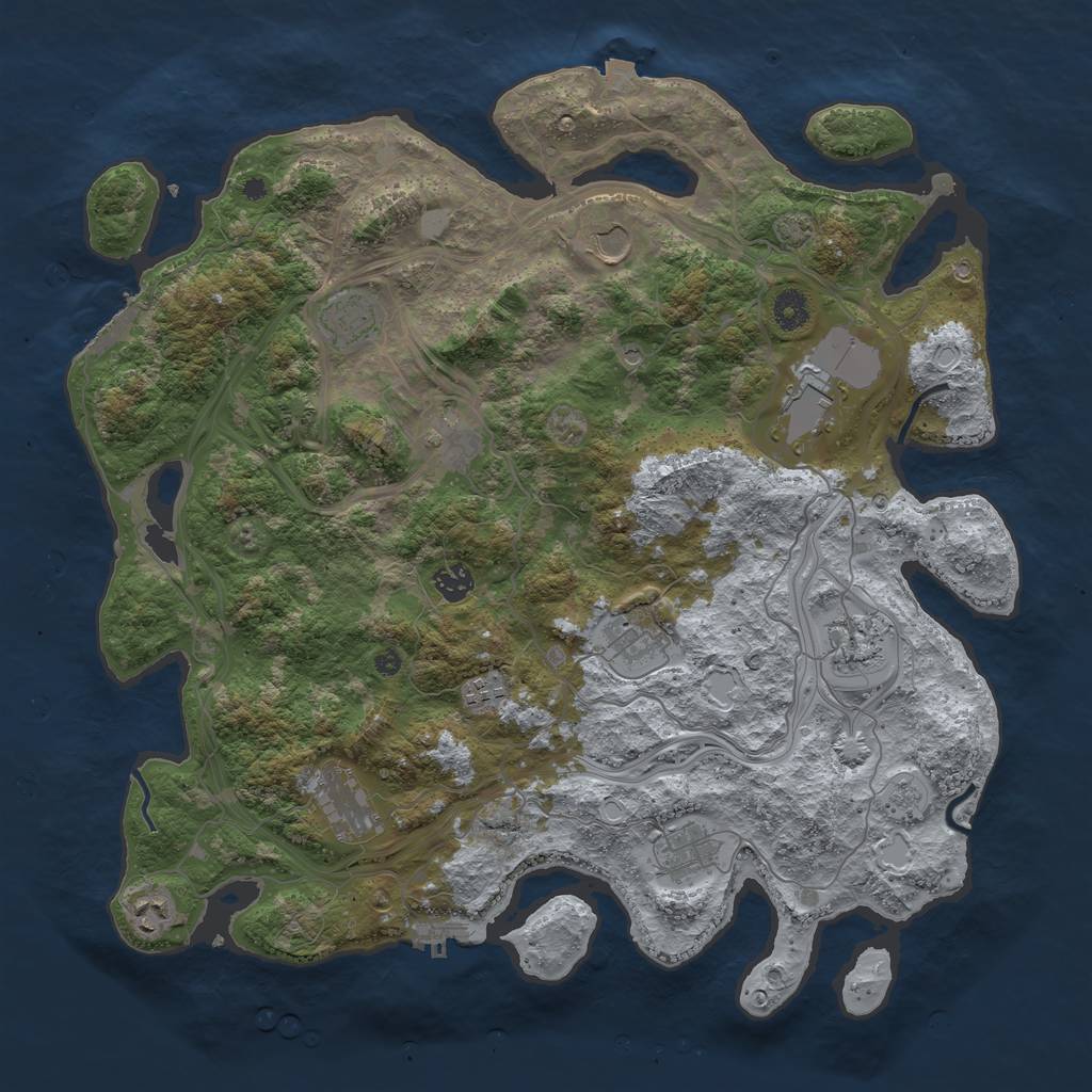 Rust Map: Procedural Map, Size: 4250, Seed: 5891416, 19 Monuments