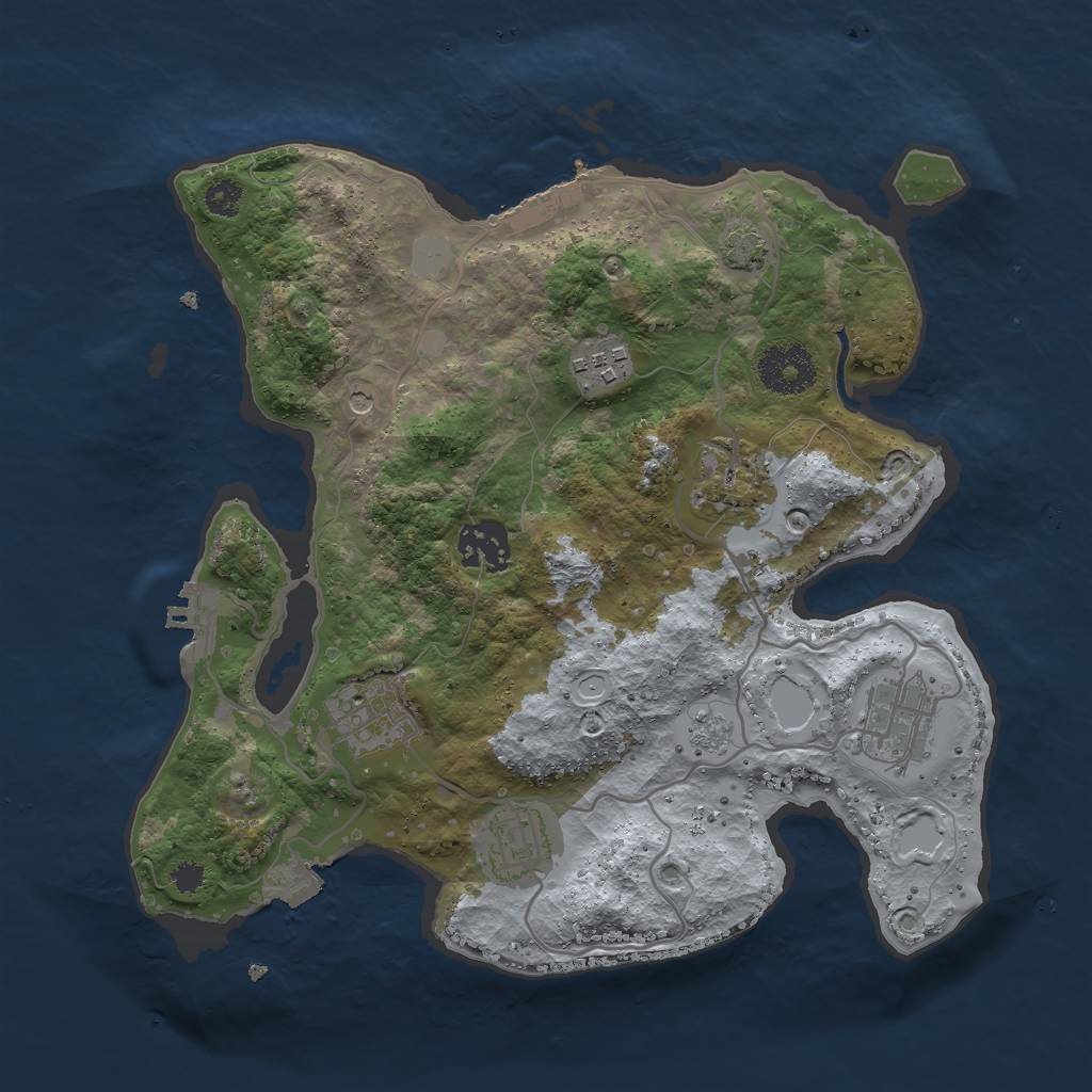 Rust Map: Procedural Map, Size: 3000, Seed: 817646934, 14 Monuments