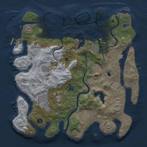 Thumbnail Rust Map: Procedural Map, Size: 4000, Seed: 1293036163, 15 Monuments