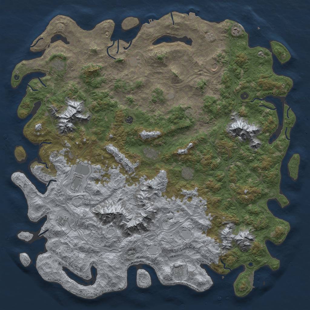 Rust Map: Procedural Map, Size: 6000, Seed: 192720205, 19 Monuments