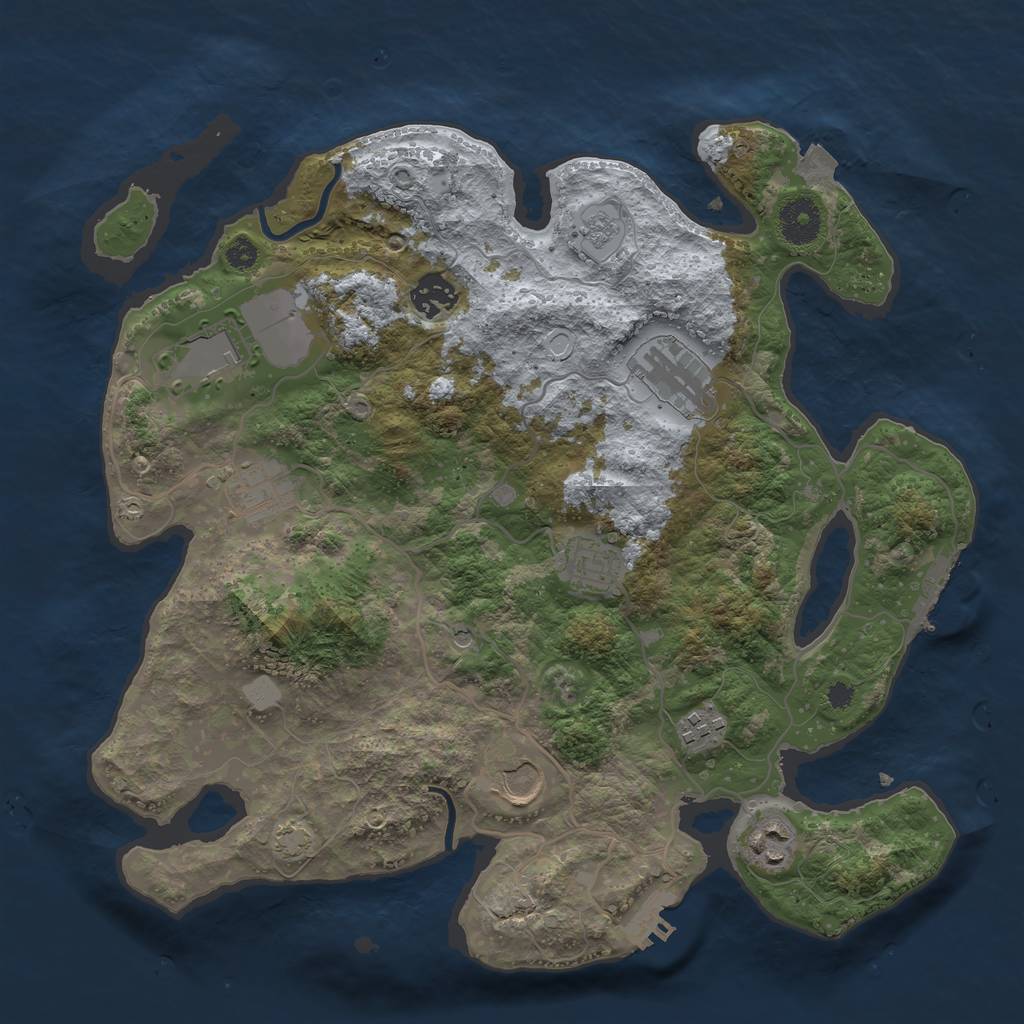 Rust Map: Procedural Map, Size: 3500, Seed: 182861307, 16 Monuments