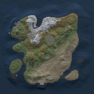 Thumbnail Rust Map: Procedural Map, Size: 2450, Seed: 262451474, 9 Monuments