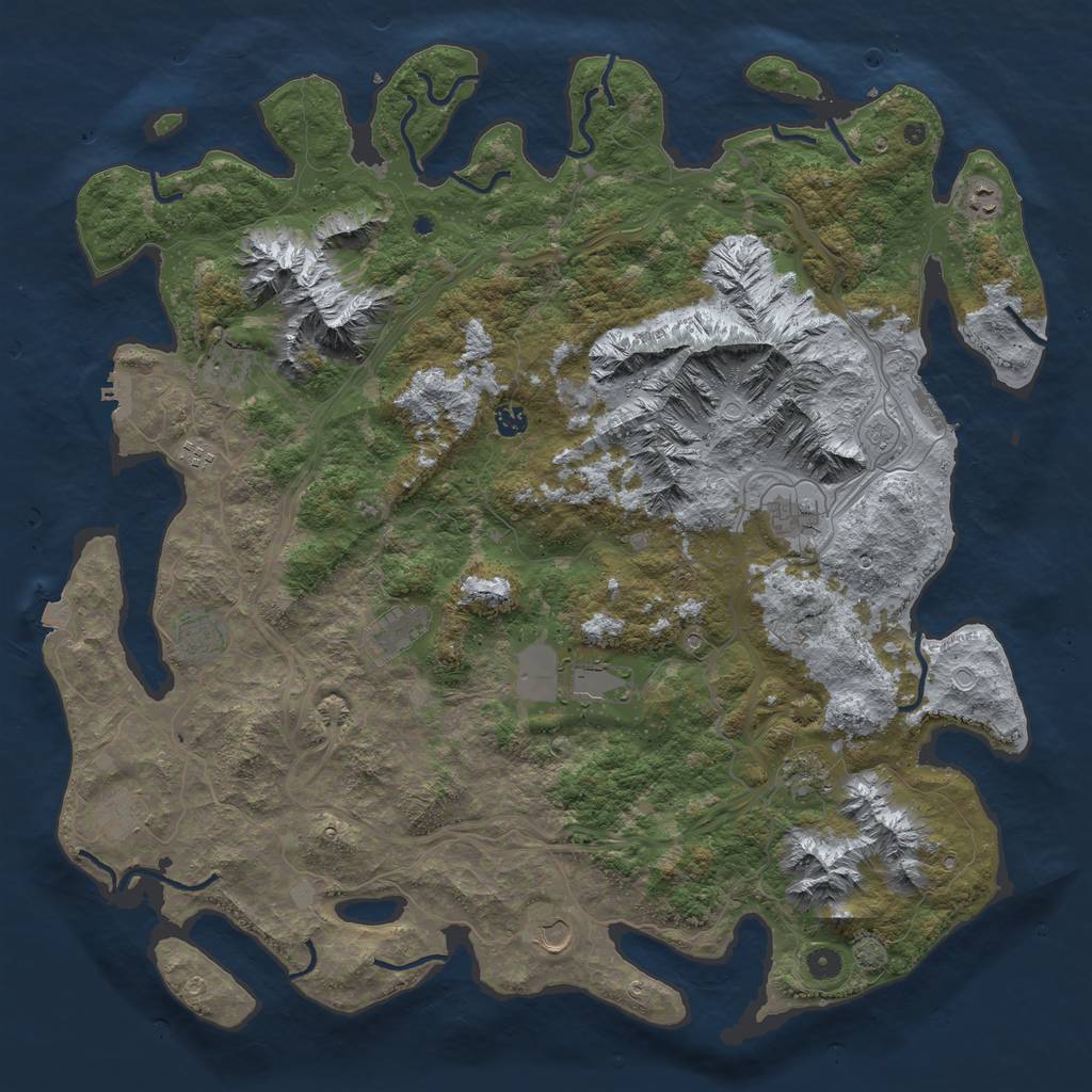Rust Map: Procedural Map, Size: 5000, Seed: 1422561234, 19 Monuments