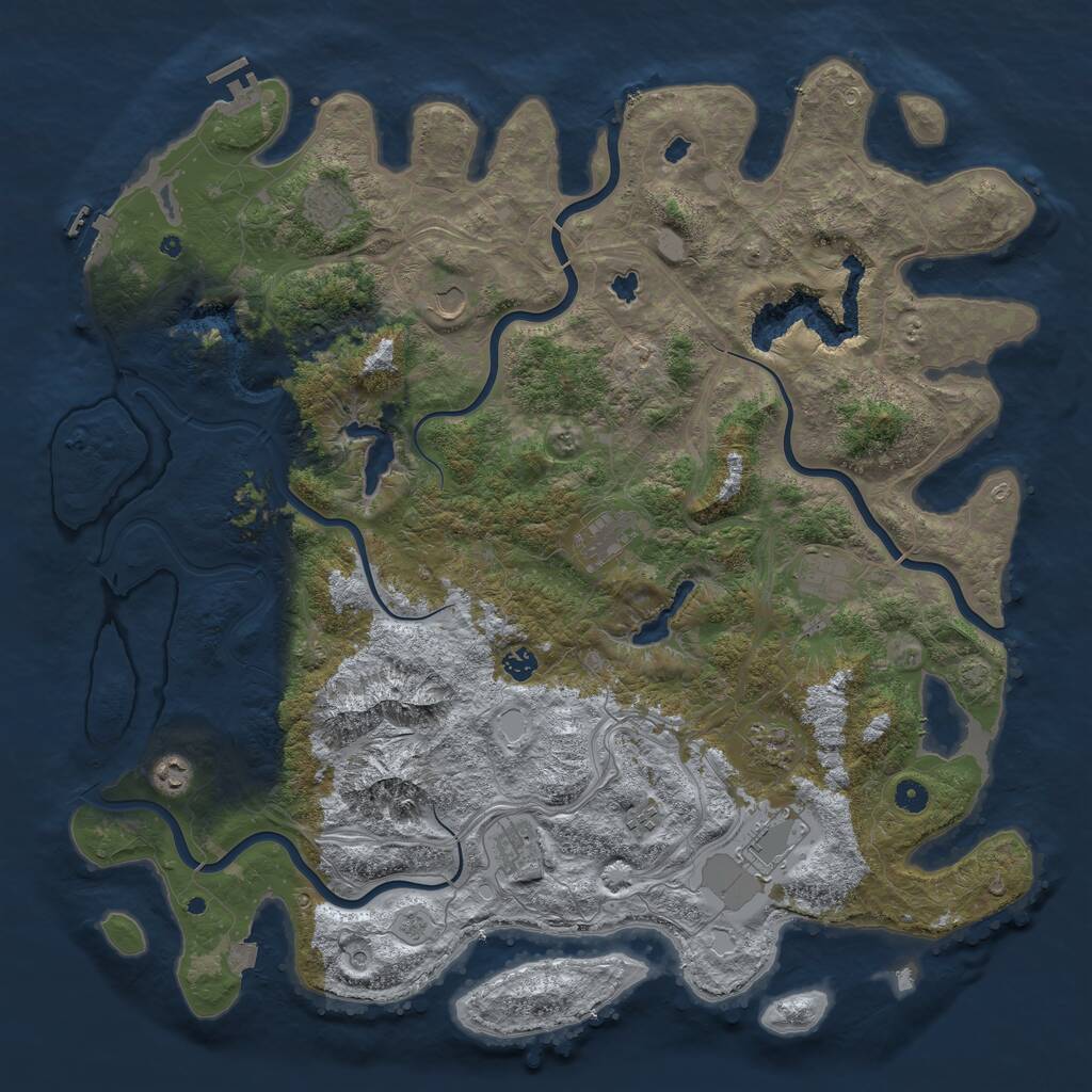 Rust Map: Procedural Map, Size: 5000, Seed: 1421237655, 16 Monuments