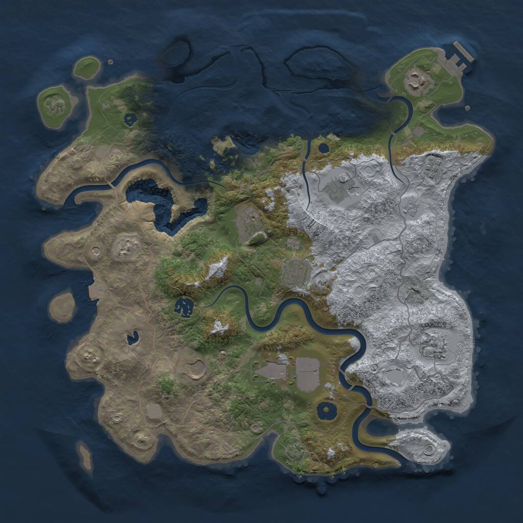 Rust Map: Procedural Map, Size: 4000, Seed: 6434898, 14 Monuments
