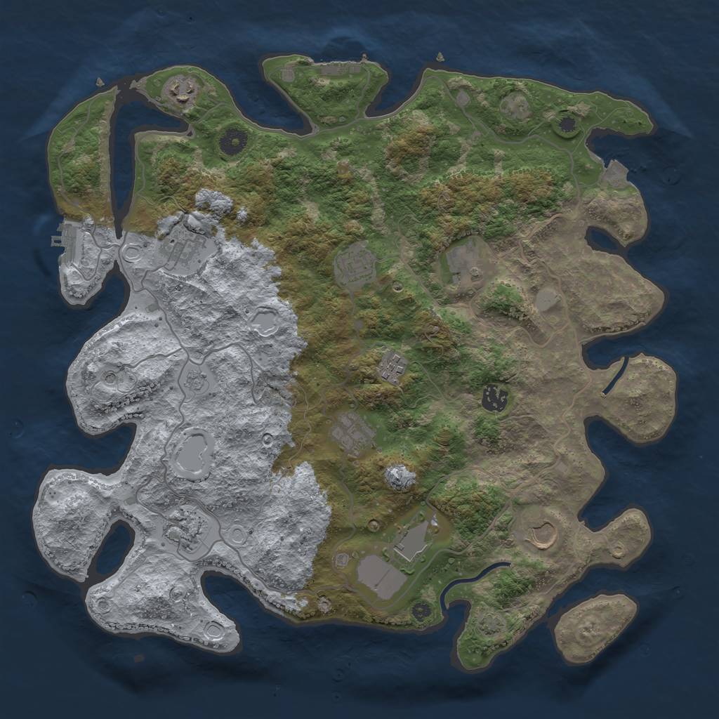 Rust Map: Procedural Map, Size: 4000, Seed: 1665098708, 18 Monuments