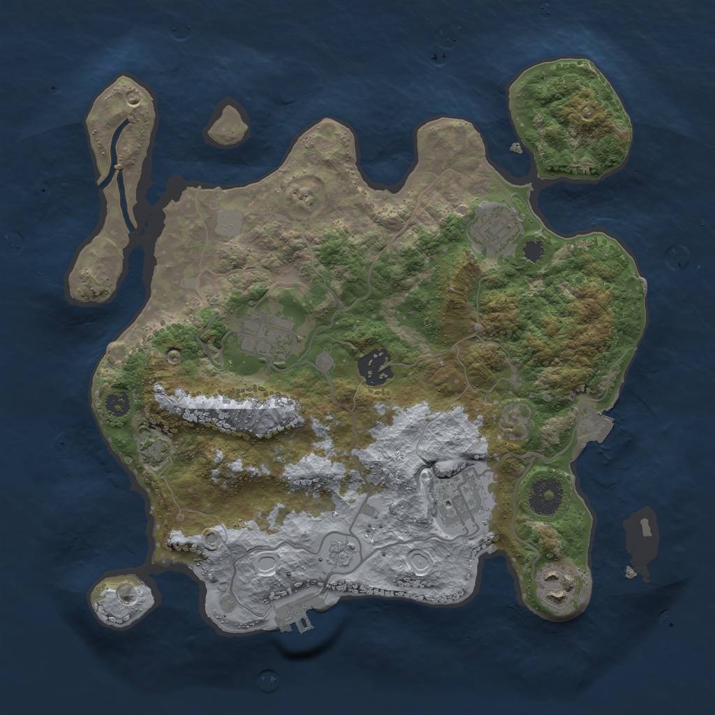 Rust Map: Procedural Map, Size: 3000, Seed: 1780134926, 11 Monuments