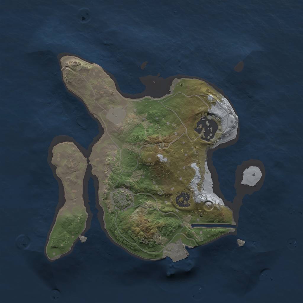 Rust Map: Procedural Map, Size: 2000, Seed: 114913587, 5 Monuments