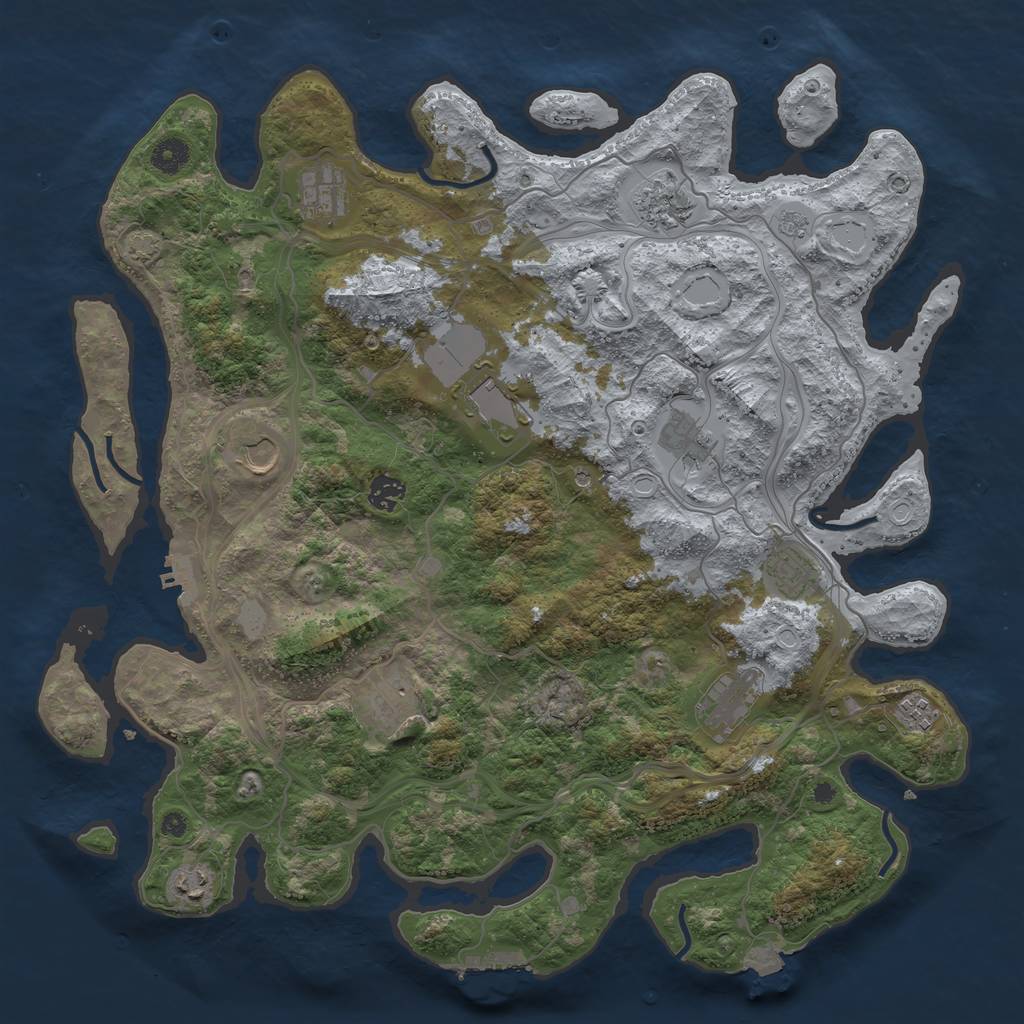 Rust Map: Procedural Map, Size: 4250, Seed: 243134257, 19 Monuments