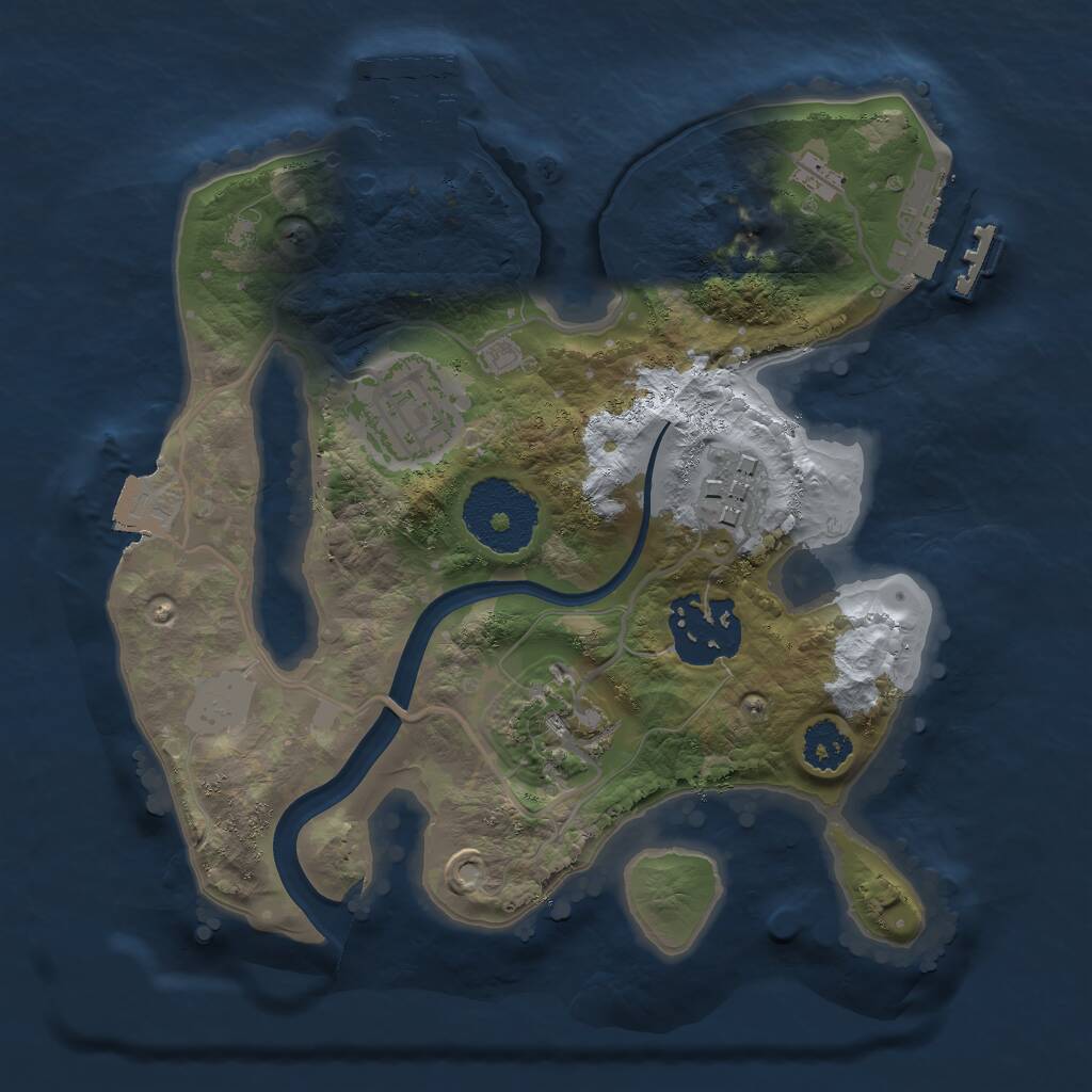 Rust Map: Procedural Map, Size: 2250, Seed: 539257, 7 Monuments