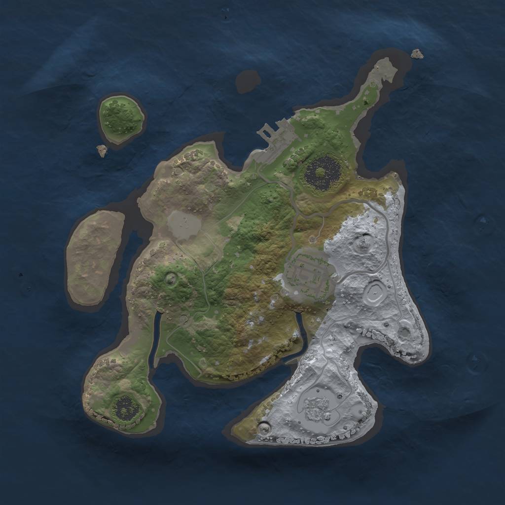 Rust Map: Procedural Map, Size: 2200, Seed: 6397, 6 Monuments