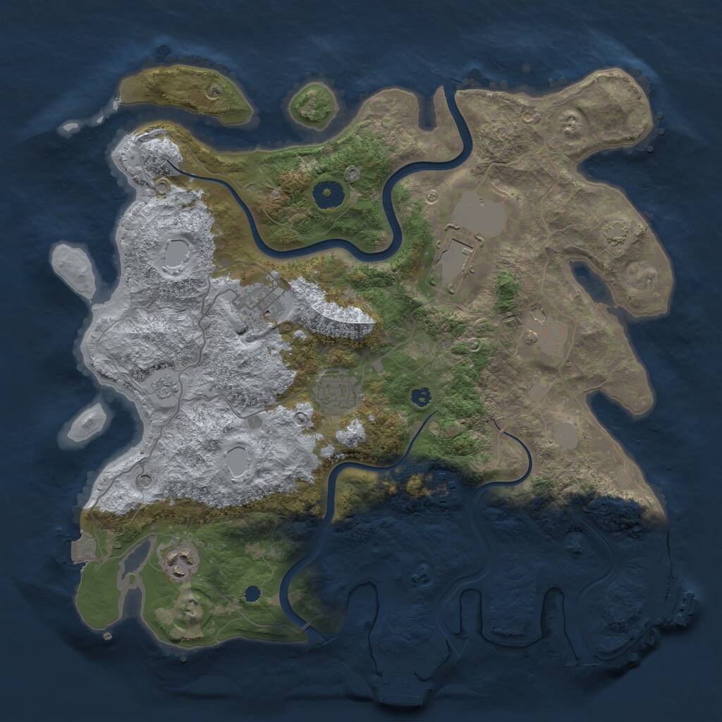 Rust Map: Procedural Map, Size: 3650, Seed: 13511875, 12 Monuments