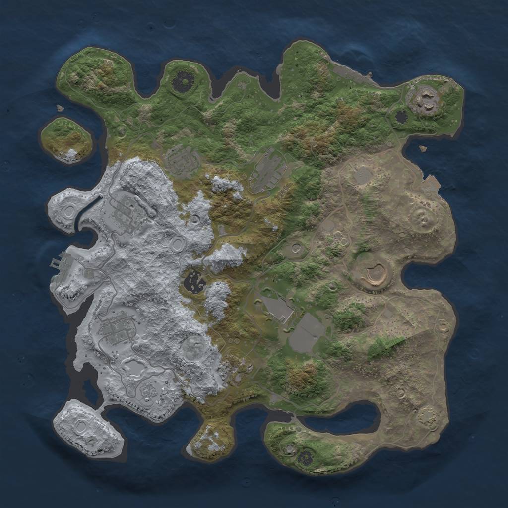 Rust Map: Procedural Map, Size: 3500, Seed: 53005002, 17 Monuments