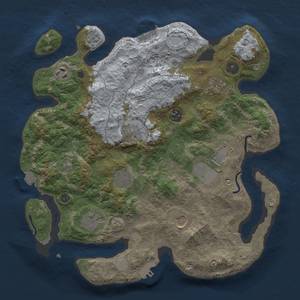 Thumbnail Rust Map: Procedural Map, Size: 3500, Seed: 458870202, 17 Monuments