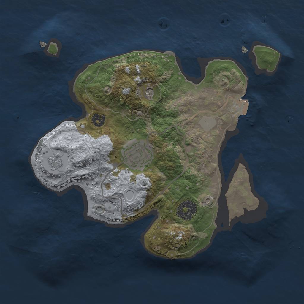 Rust Map: Procedural Map, Size: 2300, Seed: 23084, 6 Monuments