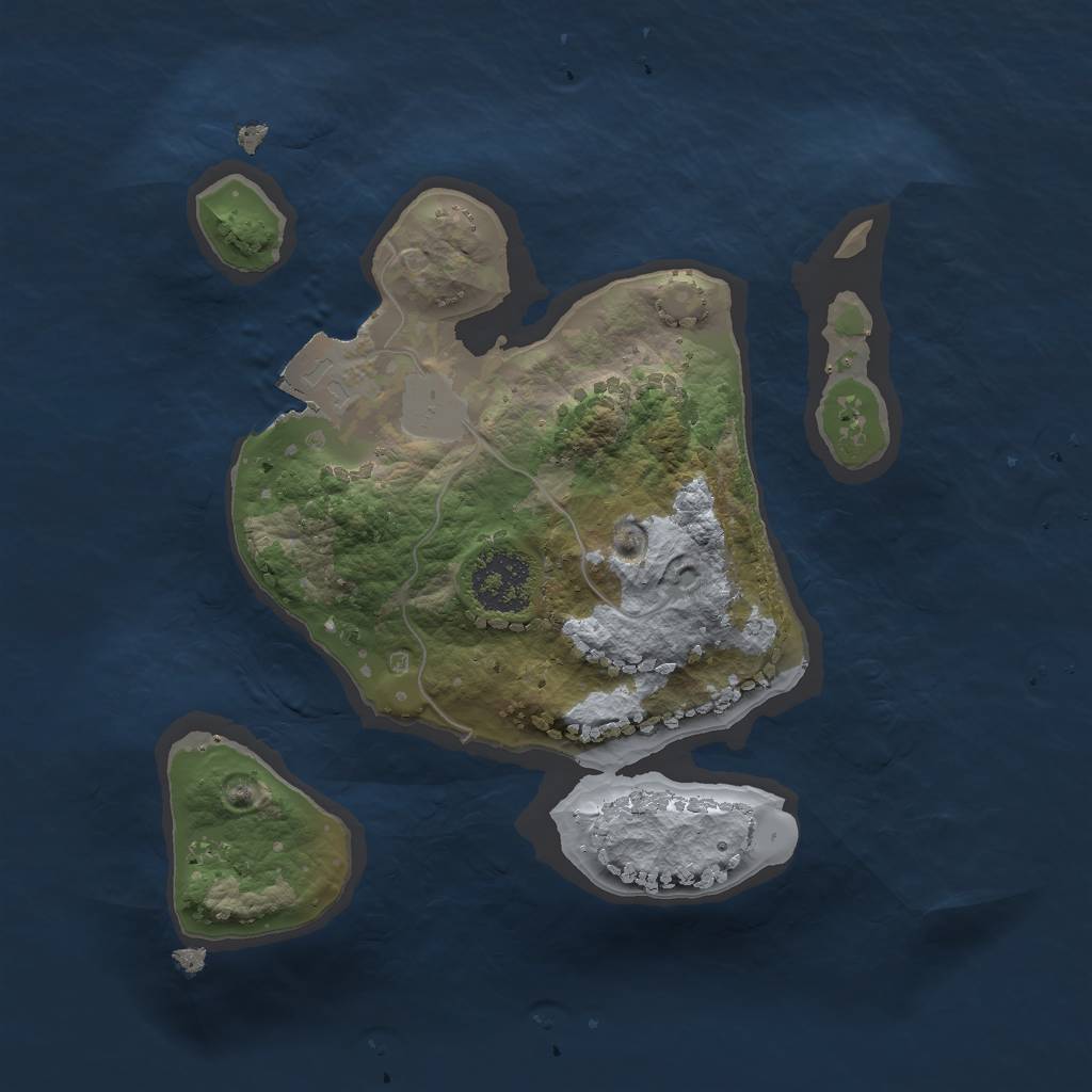 Rust Map: Procedural Map, Size: 1800, Seed: 335086544, 3 Monuments