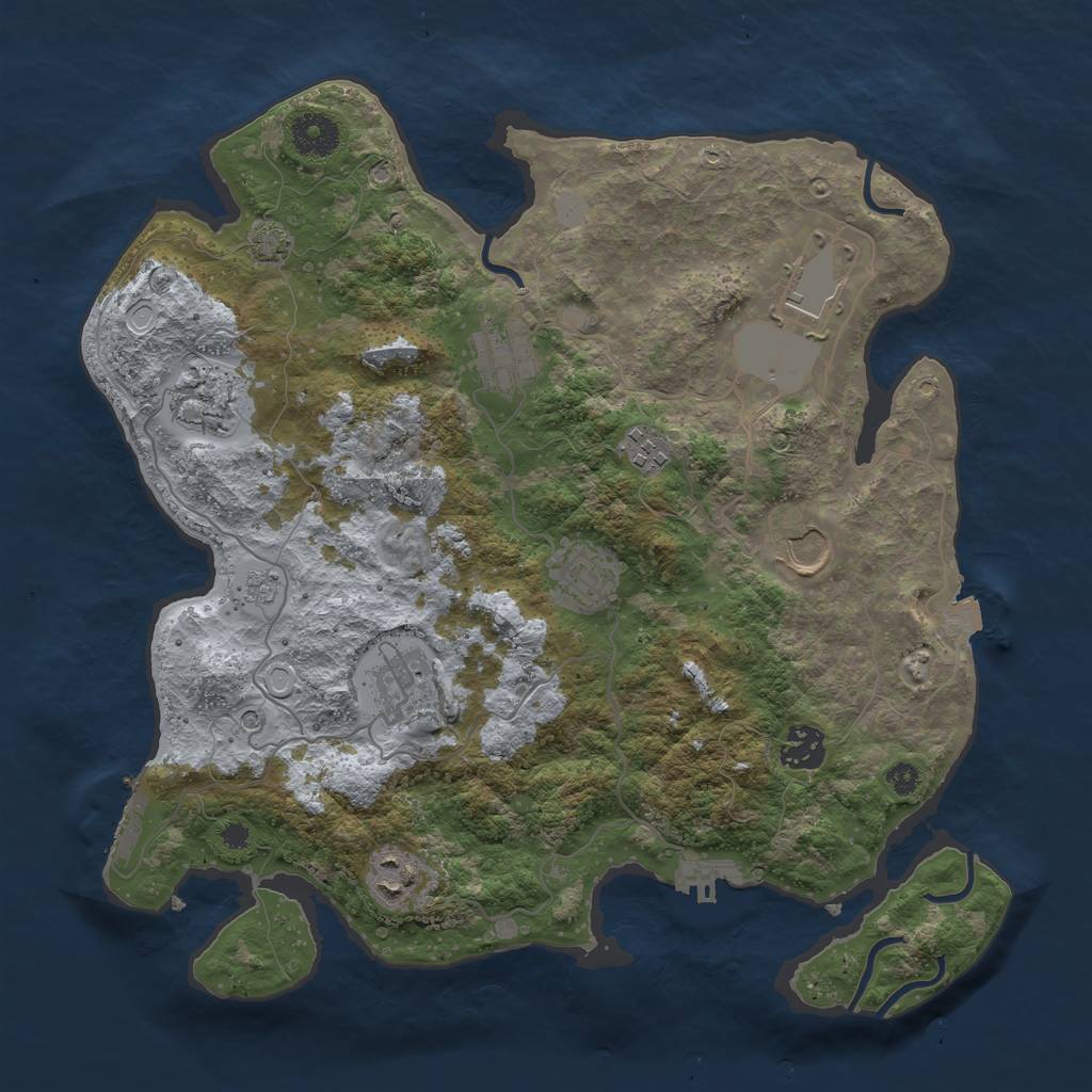 Rust Map: Procedural Map, Size: 3550, Seed: 94675654, 17 Monuments