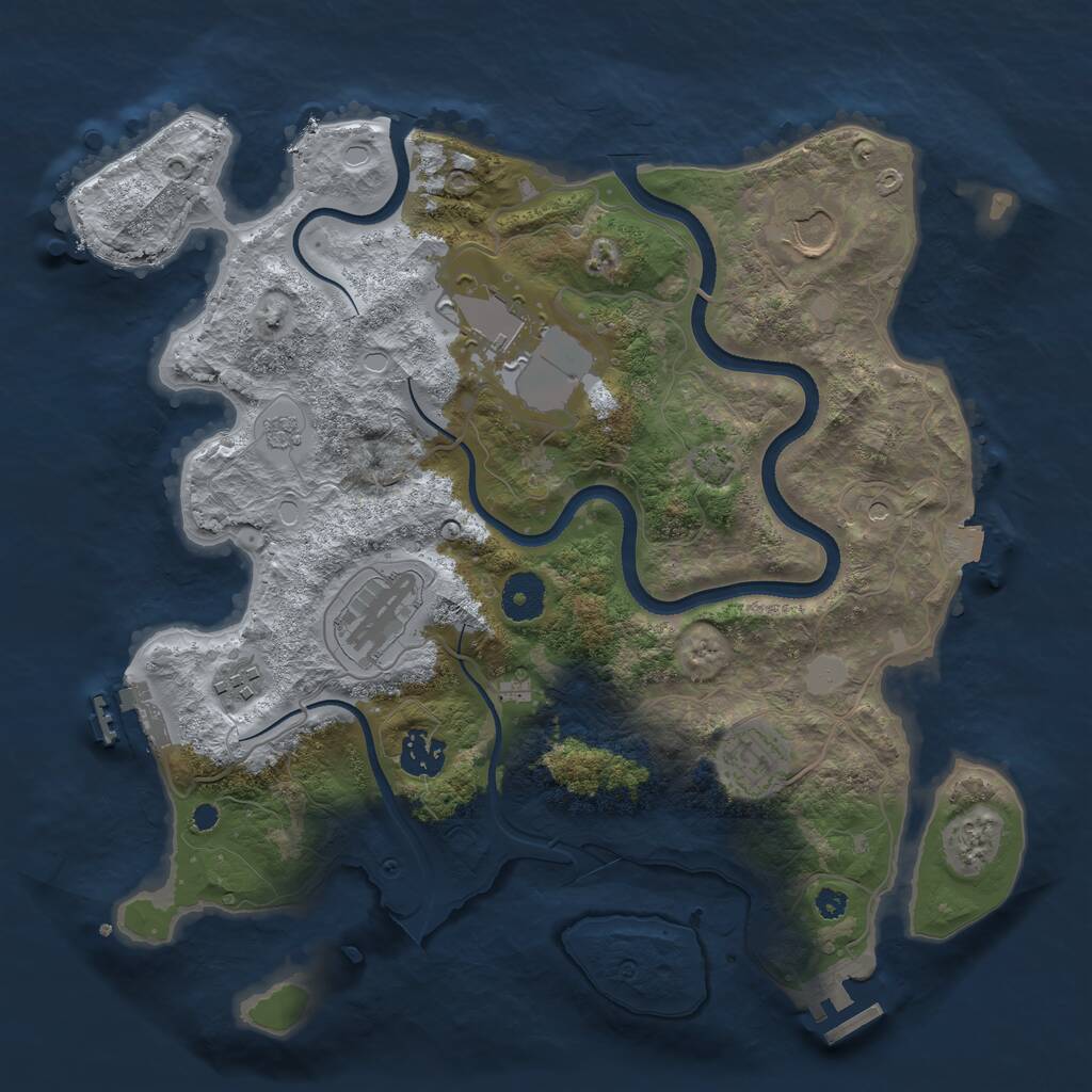 Rust Map: Procedural Map, Size: 3500, Seed: 148570629, 12 Monuments