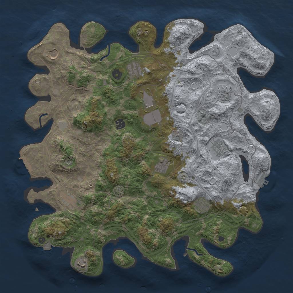 Rust Map: Procedural Map, Size: 4250, Seed: 1466337061, 19 Monuments