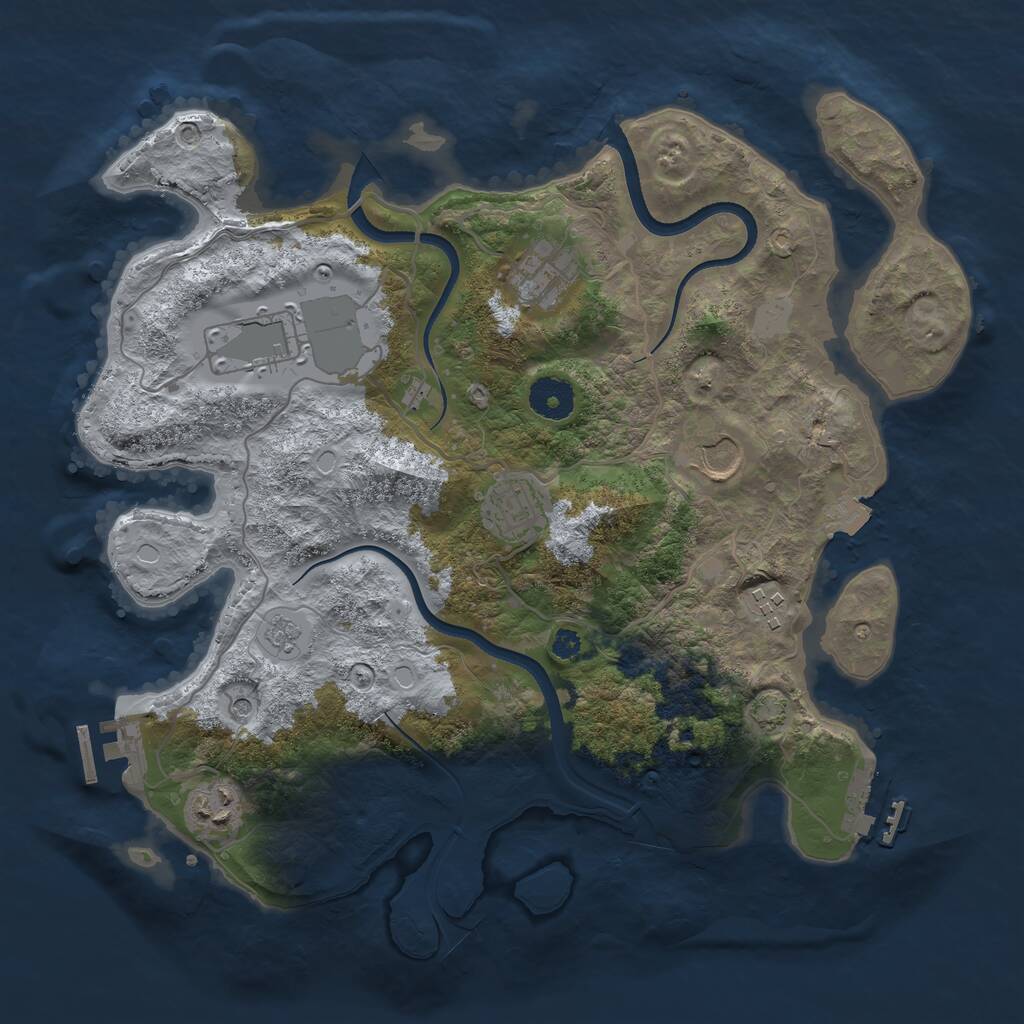 Rust Map: Procedural Map, Size: 3500, Seed: 857439, 12 Monuments