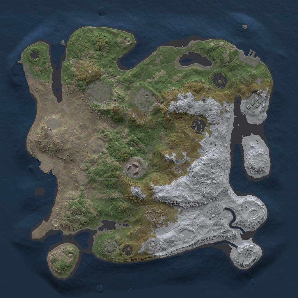 Rust Map: Procedural Map, Size: 3000, Seed: 816872607, 14 Monuments