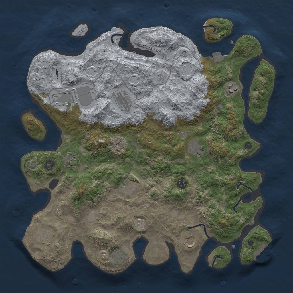 Rust Map: Procedural Map, Size: 4000, Seed: 86506278, 18 Monuments