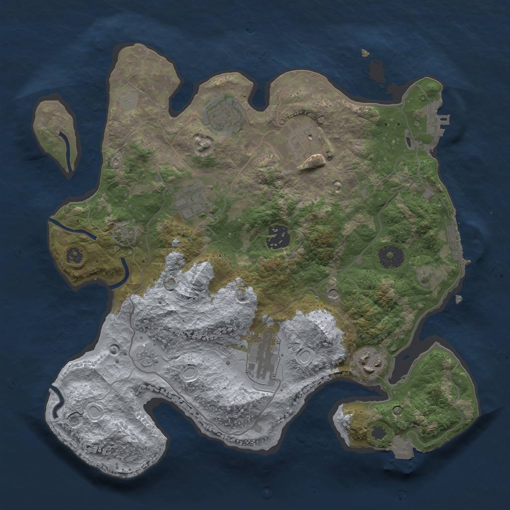 Rust Map: Procedural Map, Size: 3112, Seed: 2147483647, 14 Monuments