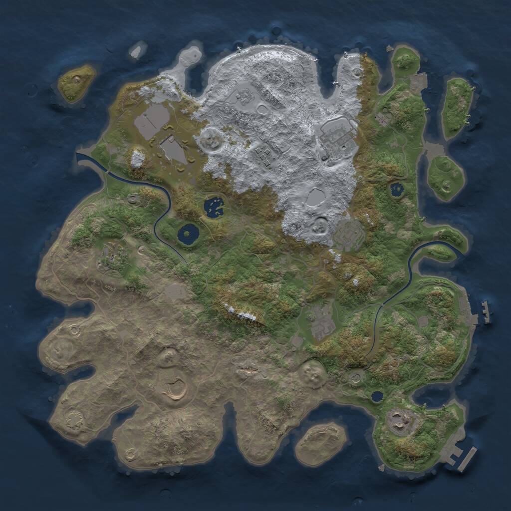 Rust Map: Procedural Map, Size: 3700, Seed: 1807323501, 15 Monuments