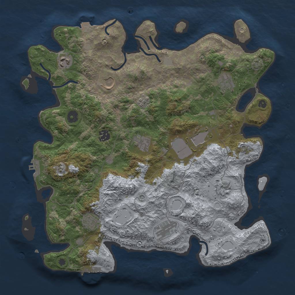 Rust Map: Procedural Map, Size: 3750, Seed: 794480, 18 Monuments