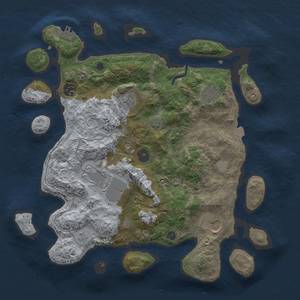 Thumbnail Rust Map: Procedural Map, Size: 3500, Seed: 1174154875, 13 Monuments